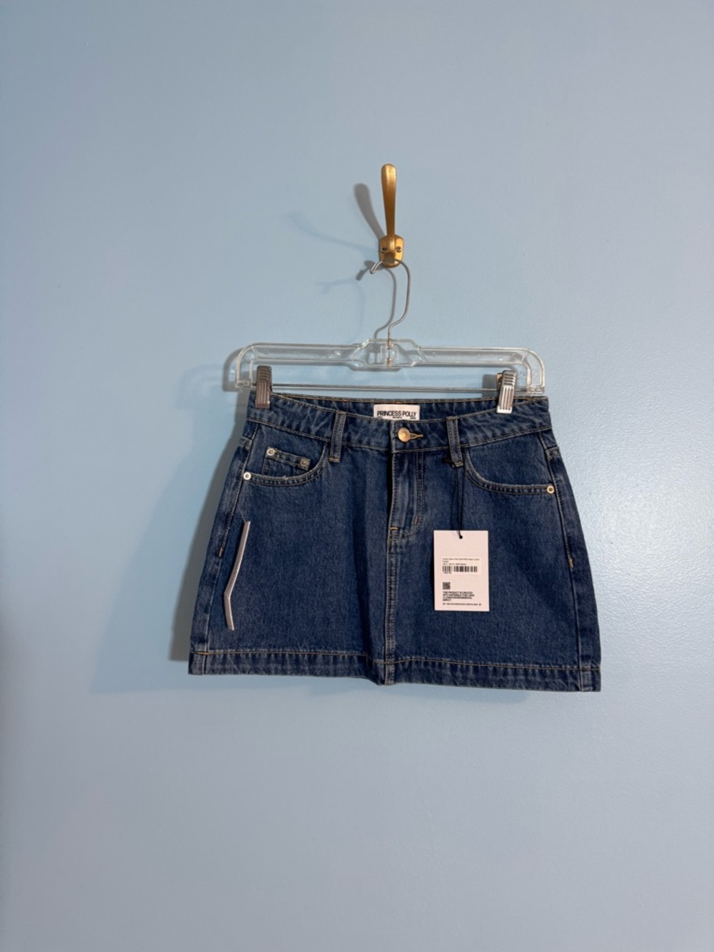 NWT princess polly mini denim skirt size US 2